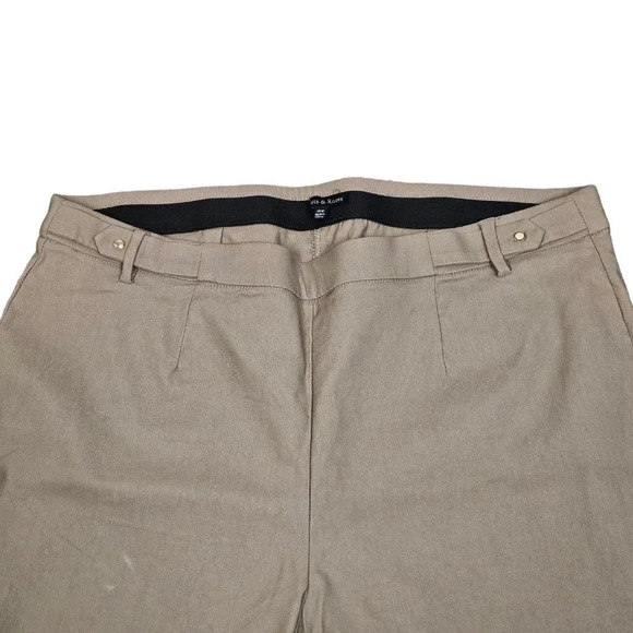 Violets & Roses Tinsley Slim Straight Tan Knit Pull-On Elastic Pants Size 16w - Picture 5 of 9